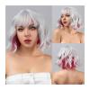 YUXING1205 Human Hair Wig Daily Wear Suitable for Fashionable Women Synthetic Long Curly Blonde Gradient Black Hair Wig Middle Part Heat Resistant Wigs (Color : H25-1) view 1