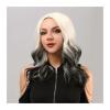 YUXING1205 Human Hair Wig Daily Wear Suitable for Fashionable Women Synthetic Long Curly Blonde Gradient Black Hair Wig Middle Part Heat Resistant Wigs (Color : H25-1) view 3