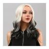 YUXING1205 Human Hair Wig Daily Wear Suitable for Fashionable Women Synthetic Long Curly Blonde Gradient Black Hair Wig Middle Part Heat Resistant Wigs (Color : H25-1) view 4