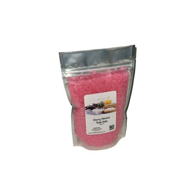 Bath Salts | 1lb Bag (16 oz.) | Cherry Almond Scent | Epsom Salt | Sea Salt | Bathing | Body Care | Beauty | Relaxation | Spa | Pedicure | Manicure (((1) 1lb Bag)