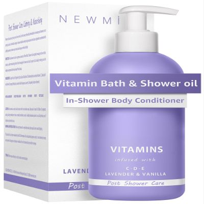 New Miuz Lavender Vitamin InShower Body Conditioner Soft Skin Natural Post Shower Care Moisturizer for Body Legs Nourishing Bath Oil Lavender Vanilla Self Care Spa Gift