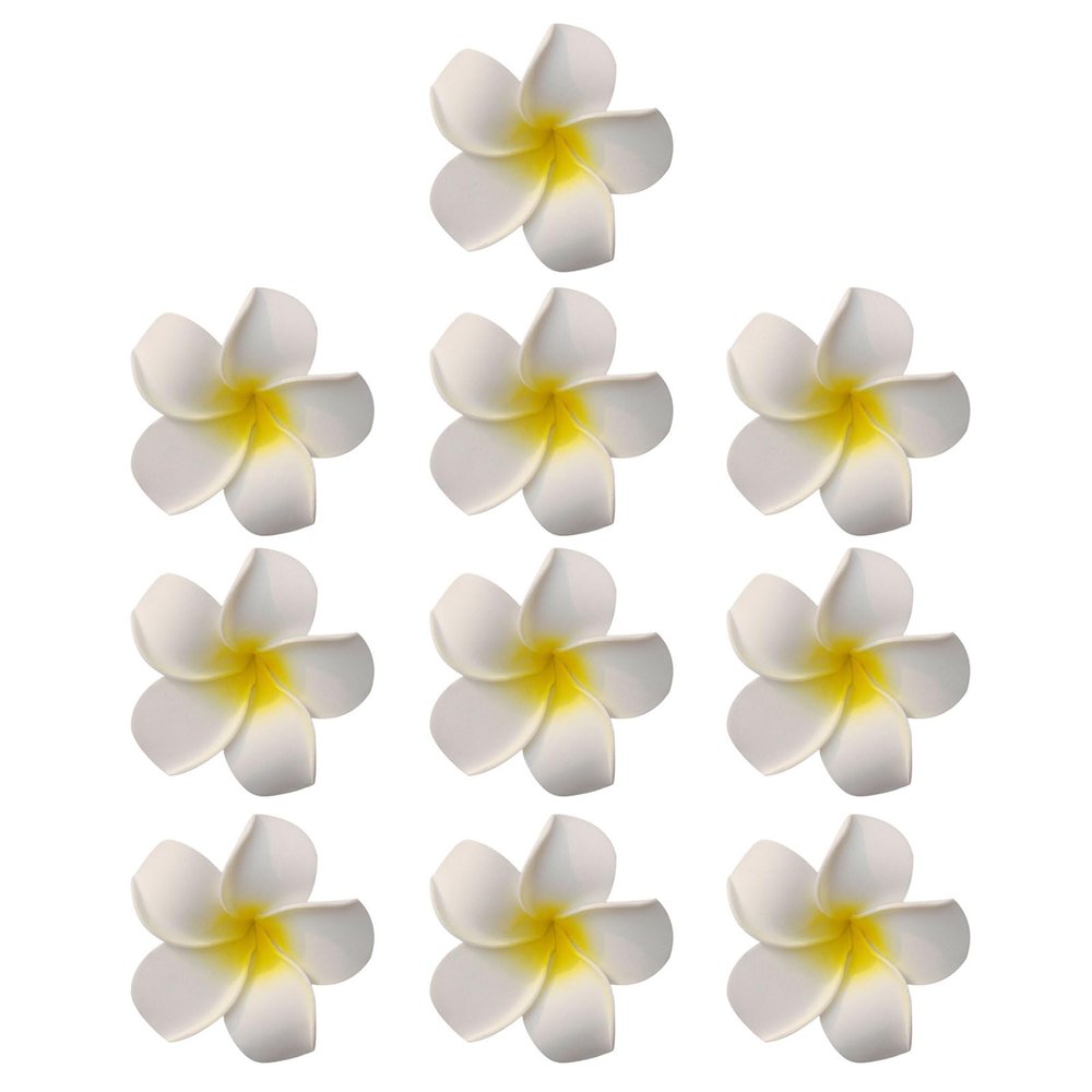 10-Pack Hawaiian Flower Hair Clip Plumeria Foam Hair Accessories For Women Girls Wedding Party Decorations Hawaiian