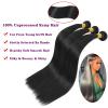 NROOEAY Straight Bundles Human Hair 26 inch 100% Unprocessed Brazilian Straight Hair Bundles 12A Retain the Intact Cuticle, Long Lifespan view 3