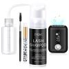 EMEDA Lash Shampoo Kit Cleaning Bath - Eyeash Cleanser for Extensions, USB Mini Portable Fan Brush Wash Bottle, Oil Free Lash Foam Safe for Natural Eyelash Shampoo for Extensions view 1