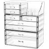 Acrylic Clear Make up Organizers And Storage for Vanity,Bathroom Skincare Organizer With 8 Drawer for Dresser,Plastic Desk Accessories Organization,Cosmetic Organizer Countertop for Beauty,Skin Care view 1