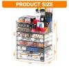 Acrylic Clear Make up Organizers And Storage for Vanity,Bathroom Skincare Organizer With 8 Drawer for Dresser,Plastic Desk Accessories Organization,Cosmetic Organizer Countertop for Beauty,Skin Care view 3