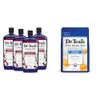 Dr Teal's Foaming Bath with Epsom Salt, Shea Butter & Almond, 34 fl oz (Pack of 4) + Dr Teal's Epsom Salt Soaking Solution, Milk and Honey, 48 Oz view 1