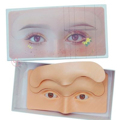 5D Silicone Replaceable Eyebrow Tattoo Practice Skin Reusable Eye Brow Practice Training Mannequin Board Kit with 2pcs Practice Pads Micro Dpray Plastic Eyebrow Fake Skin On Eyebrows