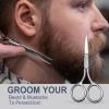 Eyebrow Scissors, Small Scissors for Hair, Eyebrows, Nose Hair, Beard, Eyelashes, Cuticle. Stainless Steel Fine Straight Tip Nose Hair Scissors -ASONTAO (3Pcs Eyebrow Scissors) view 2