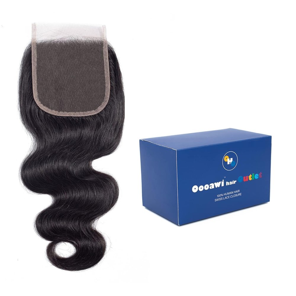 5x5 Oooawi Real HD Lace Closure Wave Body 100% Raw Virgin Human Hair Pre-Plucked Hair Natural Color Can Be Bleached
