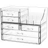 Cq acrylic Make Up Organizers for Vanity With 6 Drawers, 2 Pack Clear Drawer Organizers,Plastic Cute Desk Accessories Organization and Bathroom Organizers Storage Case Box Cube for Beauty,Skin Care view 1