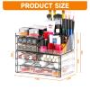Cq acrylic Make Up Organizers for Vanity With 6 Drawers, 2 Pack Clear Drawer Organizers,Plastic Cute Desk Accessories Organization and Bathroom Organizers Storage Case Box Cube for Beauty,Skin Care view 3