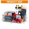 Acrylic Small Makeup Organizer with Drawers,Clear Skincare Organizer for Vanity,Dresser,Bathroom Countertop,Cute Cosmetic Organizer for Lip Gloss,Makeup Brush,Beauty,Skin Care and Cosmetic Storage view 3