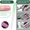 CANVALITE Glass Nail Files for Natural Nails Glass Fingernail File with Case Double Sided 180/320 Grit, Stocking Stuffers for Women Girls, Pack of 3 view 3
