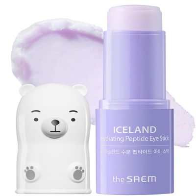 THESAEM Iceland Hydrating Peptide Eye Stick 0.24oz - Elasticity, Cooling, Moisturizing Eye Balm for Loose Skin  Under Eye Treatment - Balm to Smooth Skin Texture - Daisy Flower Scent