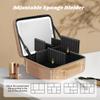 JUSRON Travel Makeup Bag With LED Mirror, Cosmetic Train Case with Light up Mirror, Portable Makeup Artist Organizer Bag with Adjustable Dividers, Makeup Brush Holder Storage (Rose Gold, Medium) view 2