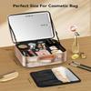 JUSRON Travel Makeup Bag With LED Mirror, Cosmetic Train Case with Light up Mirror, Portable Makeup Artist Organizer Bag with Adjustable Dividers, Makeup Brush Holder Storage (Rose Gold, Medium) view 4