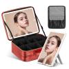 JUSRON Travel Makeup Bag (Red, Medium) view 1