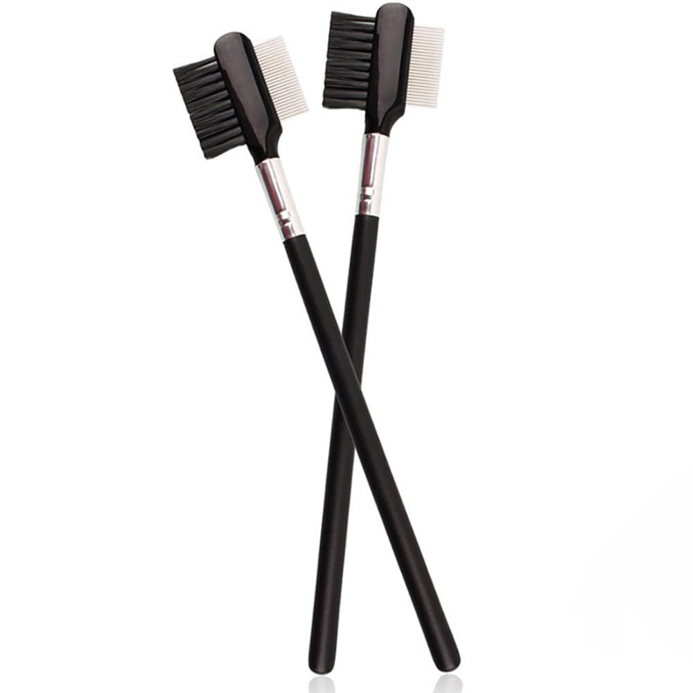 2 Pcs Eyelash Comb Metal Teeth Eyelash Separator Tool Eyelash Grooming Tool Eyebrow Brushes Eyelashes Extension Tools Eye Makeup Brush