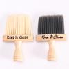 Custom Engraved Logo Barber Brush Neck Hair Duster Wood Face Beard Cleaning Styling Bristle Personalized Name Groomsman Gift Shaving Hair Removal Dad Husband Grooming (White) view 2