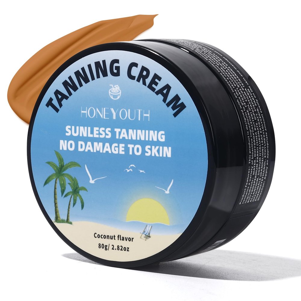 Self Tanner Cream for Body & Face - Natural Dark Sunless Tanning Lotion, Streak-Free & Quick Dry - Vegan Cruelty, Free Fake Tan & Quick Tan for Natural-Looking for Men & Women,Coconut