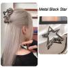 1 Pack Metal Hair Claw Clips - Black Star Design, Non-slip Strong Hold Jaw Clips for Thick or Thin Hair, Cute Ponytail Holders for Women & Girls view 4