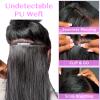 IDN BEAUTY Seamless Clip In Hair Extensions Human Hair, Straight 18 Inch 110g 7pcs Natural Black Real Virgin Human Hair Seamless Clip Ins For Black Women PU Weft Invisible Edge view 2