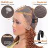 HIRIREMY Curly Bob Wig Human Hair Deep Wave 13x4 HD Lace Front Wigs For Black Women Human Hair Pre Plucked Wear And Go Glueless Short Wet And Wavy Ombre Honey Blonde Highlight Color 4/27 12 Inch view 4