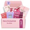 Besti First Period Kit for Girls (Ages 9-12) | Organic Pads & Liners, Pimple Patches, Bath Bomb, Lip Balm, Spa Headband & First Period Guide | Self-Care Gift Box for Teens  Menstrual Starter Kit view 1