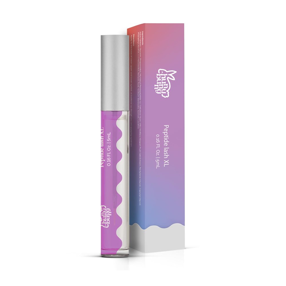 Hunny Bunny Peptide Lash XL - Serum For More Volume, Fuller and Healthier Look - Non-Irritating Formula For Length - Untinted Eyelash Serum Safe For Sensitive Eyes | 60-Day Supply (5mL) Made in USA