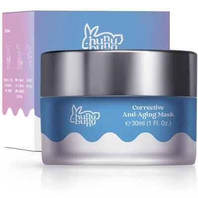 Hunny Bunny Corrective Anti-Aging Night Cream & Mask Hybrid with Peptides, Hyaluronic Acid & Squalane  2-in-1 Firming, Hydrating & Anti-Wrinkle Treatment, 30mL - Made in USA