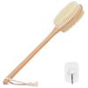 Alyvisun Wooden Back Scrubber for Shower with Long Handle, Dual-Sided Bath Brush Body Scrubber with Stiff and Soft Bristles, Exfoliating Body Brush [Dry and Wet Brushing] view 1