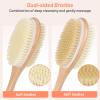 Alyvisun Wooden Back Scrubber for Shower with Long Handle, Dual-Sided Bath Brush Body Scrubber with Stiff and Soft Bristles, Exfoliating Body Brush [Dry and Wet Brushing] view 2