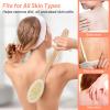 Alyvisun Wooden Back Scrubber for Shower with Long Handle, Dual-Sided Bath Brush Body Scrubber with Stiff and Soft Bristles, Exfoliating Body Brush [Dry and Wet Brushing] view 4