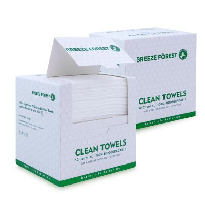 Breeze forest Disposable Face Towel XL, 100 Pcs Ultra Soft Biodegradable Facial Wipes, 9.8" X 11" Extra Large Dry Face Tissues, Makeup Remover Clean Cloths for Sensitive Skin