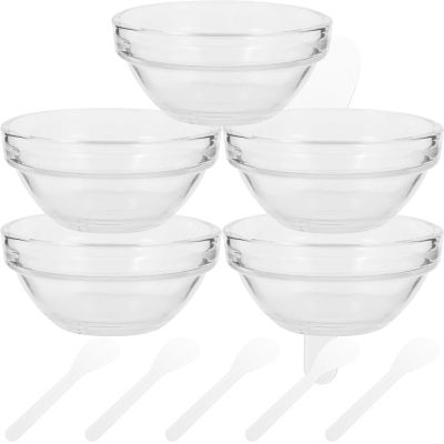 Beaupretty Facial Mask Mixing Bowls Set with Spatula Stick 5Pcs Clear Plastic Diy Spa Beauty Tool for Salon and Home Use