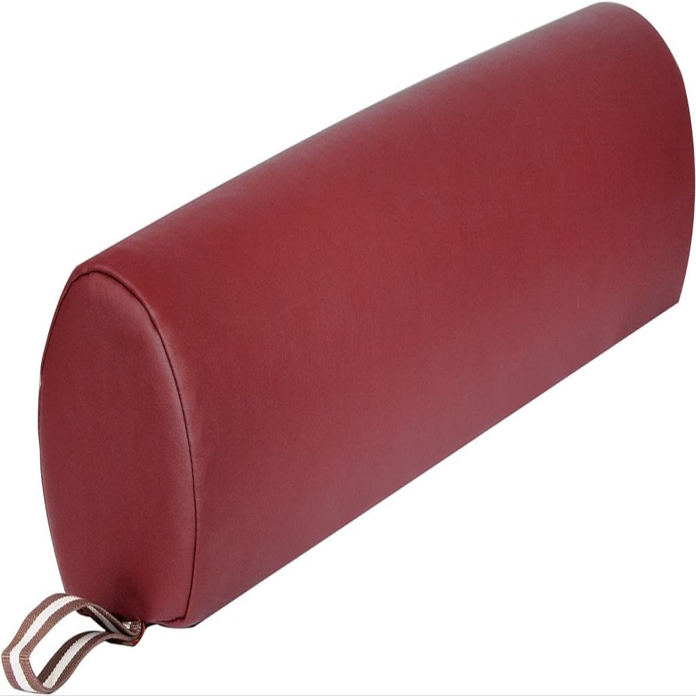 MASTER HEALTH PRODUCT Massage Bolster,Pillow Cushion Pillow, PU Upholstery, 100% Memory Foam, for Massage/Spa/Beauty/Tattoo/Back Pain Relief (Burgundy, 6" 3/4-round)