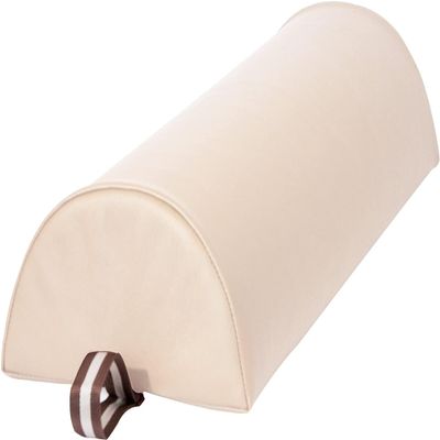 MASTER HEALTH PRODUCT Massage Bolster,Pillow Cushion Pillow, PU Upholstery, 100% Memory Foam, for Massage/Spa/Beauty/Tattoo/Back Pain Relief (Cream, 6" Half Round)