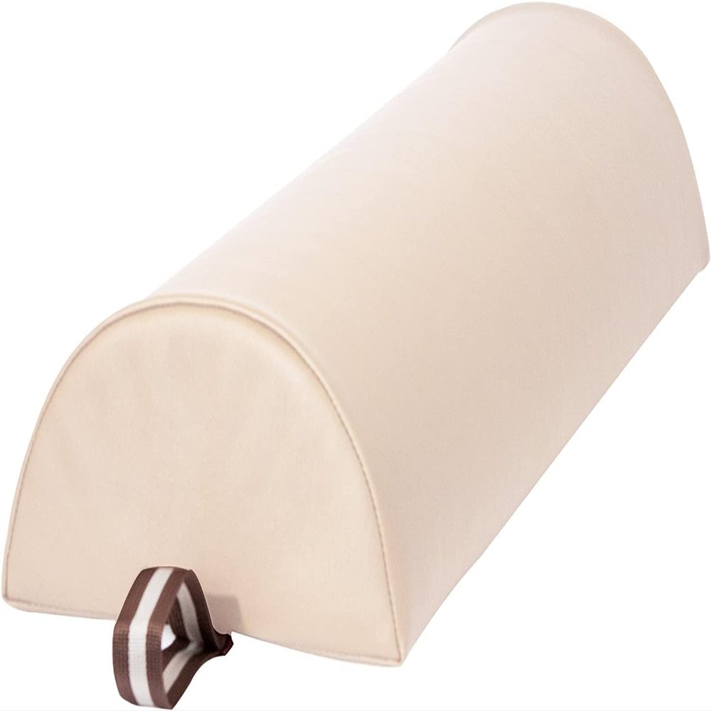 MASTER HEALTH PRODUCT Massage Bolster,Pillow Cushion Pillow, PU Upholstery, 100% Memory Foam, for Massage/Spa/Beauty/Tattoo/Back Pain Relief (Cream, 6" Half Round)
