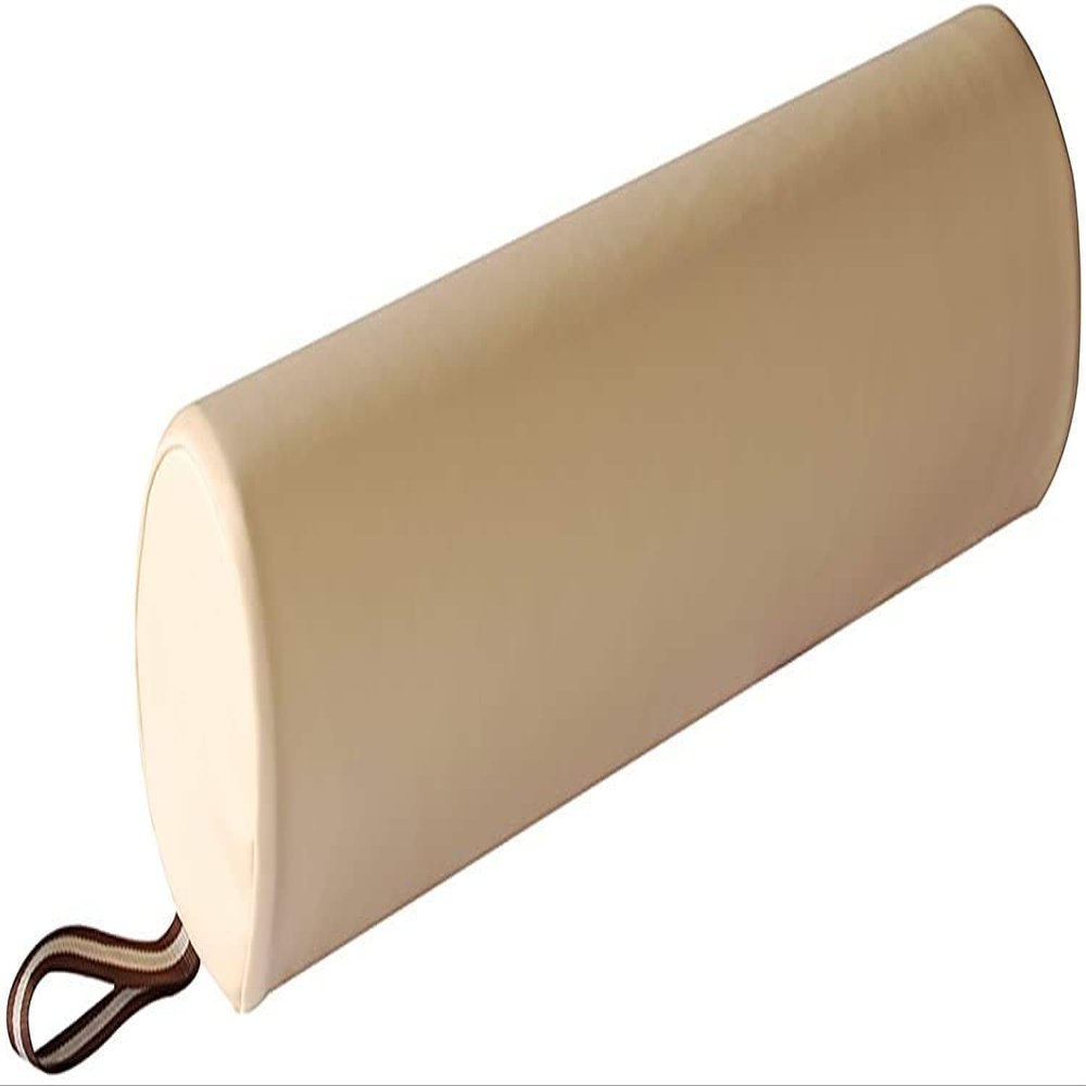 MASTER HEALTH PRODUCT Massage Bolster,Pillow Cushion Pillow, PU Upholstery, 100% Memory Foam, for Massage/Spa/Beauty/Tattoo/Back Pain Relief (Cream, 6" 3/4-round)
