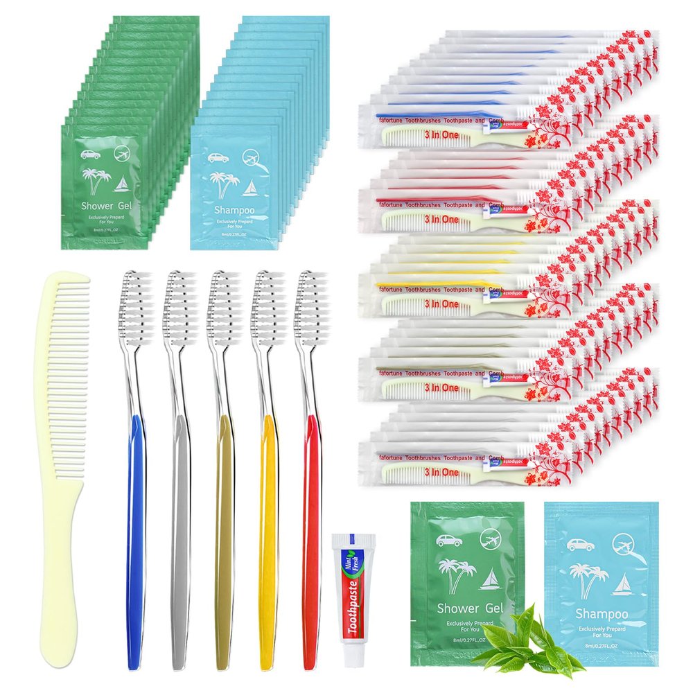 Bulk Hygiene Kits for Homeless,Disposable Toothbrushes with Toothpaste and Comb for Homeless Individually WrappedBasic Toiletry Kits Travel Size Shampoo And Body Wash For Hotel,Air Bnb Charity(40)
