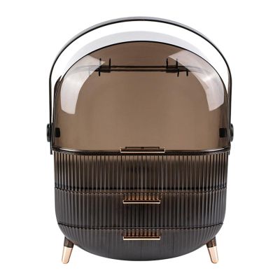 Duiaynke Makeup Organizer Dustproof Display Rack Cosmetic Storage for Creams Jewelry Perfume (Black)
