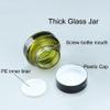 2Pcs 15ml 0.5oz Empty Glass Cosmetic Jars with Inner Liner and Lids Refillable Green Small Glass Jars Cosmetic Makeup Sample Storage Container for Cream Lotion view 2