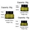 2Pcs 15ml 0.5oz Empty Glass Cosmetic Jars with Inner Liner and Lids Refillable Green Small Glass Jars Cosmetic Makeup Sample Storage Container for Cream Lotion view 4