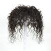 11 * 11 Fashion Curly Human Hair Short Cover Gray Hair One Piece Clip in Hair Toppers for Woman 10INCH (Brown) view 1