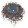 11 * 11 Fashion Curly Human Hair Short Cover Gray Hair One Piece Clip in Hair Toppers for Woman 10INCH (Brown) view 4