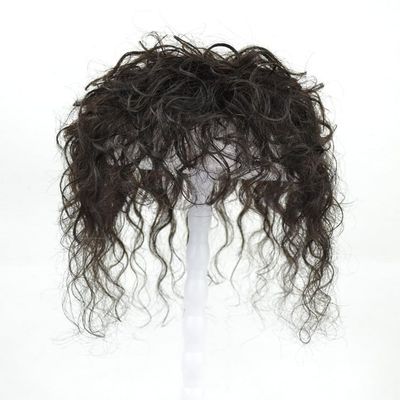 11 * 11 Fashion Curly Human Hair Short Cover Gray Hair One Piece Clip in Hair Toppers for Woman 10INCH (Natural color)