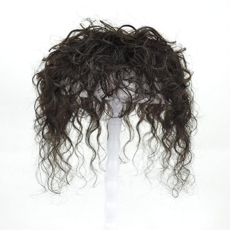 11 * 11 Fashion Curly Human Hair Short Cover Gray Hair One Piece Clip in Hair Toppers for Woman 10INCH (Natural color)