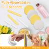 120 Pcs Facial Sponge Compressed, Luxiv Face Cleansing Sponge Estheticians Compressed Makeup Facial Sponge Round Wash Face Sponges for Women Compress Exfoliating Removal Sponge (Yellow+white) view 4