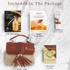 ALLTHELOVE New Mom Spa Package  Luxury New Mom Care Set for Women with Chic Rattan Purse, Clickable Planner Download, Affirmation Cards, Hydrating Masks & Lotion  Thoughtful Gift for New Moms view 2